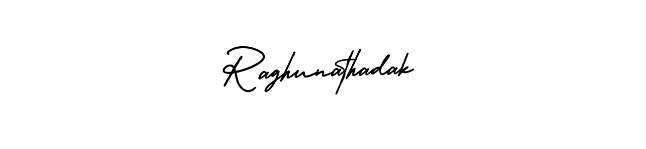 Use a signature maker to create a handwritten signature online. With this signature software, you can design (AmerikaSignatureDemo-Regular) your own signature for name Raghunathadak. Raghunathadak signature style 3 images and pictures png