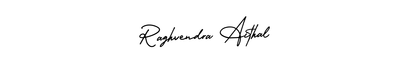 How to make Raghvendra Aithal name signature. Use AmerikaSignatureDemo-Regular style for creating short signs online. This is the latest handwritten sign. Raghvendra Aithal signature style 3 images and pictures png