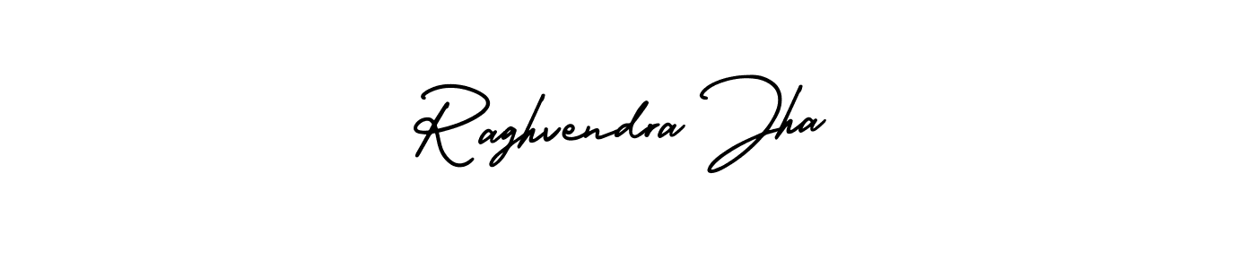The best way (AmerikaSignatureDemo-Regular) to make a short signature is to pick only two or three words in your name. The name Raghvendra Jha include a total of six letters. For converting this name. Raghvendra Jha signature style 3 images and pictures png
