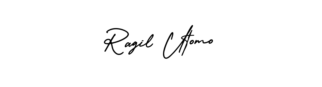 How to make Ragil Utomo name signature. Use AmerikaSignatureDemo-Regular style for creating short signs online. This is the latest handwritten sign. Ragil Utomo signature style 3 images and pictures png