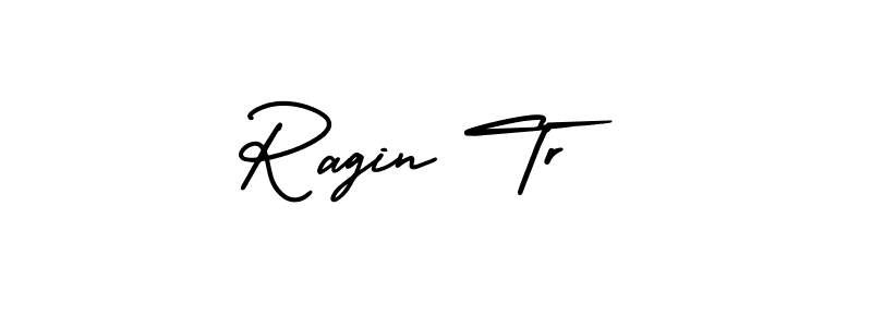 You should practise on your own different ways (AmerikaSignatureDemo-Regular) to write your name (Ragin Tr) in signature. don't let someone else do it for you. Ragin Tr signature style 3 images and pictures png