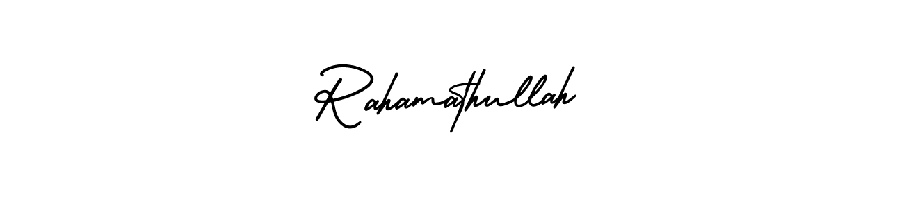 Use a signature maker to create a handwritten signature online. With this signature software, you can design (AmerikaSignatureDemo-Regular) your own signature for name Rahamathullah. Rahamathullah signature style 3 images and pictures png