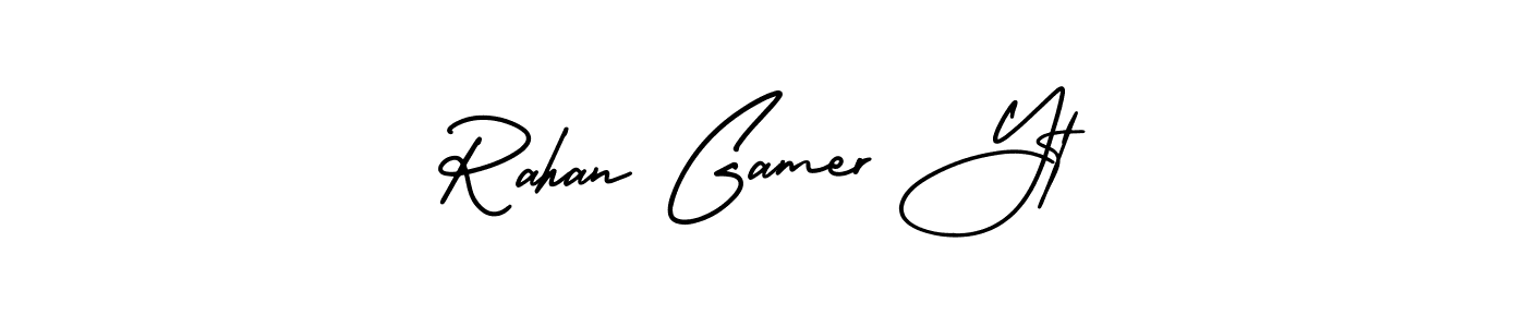 Make a beautiful signature design for name Rahan Gamer Yt. With this signature (AmerikaSignatureDemo-Regular) style, you can create a handwritten signature for free. Rahan Gamer Yt signature style 3 images and pictures png