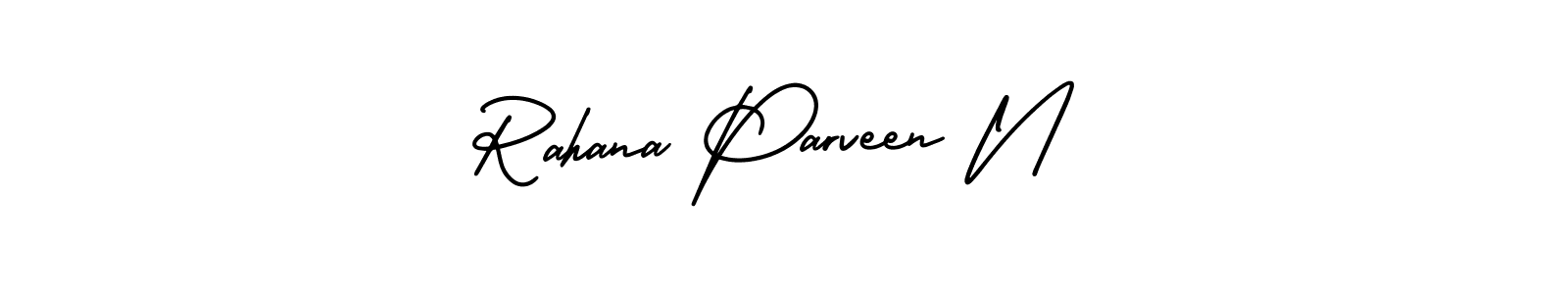if you are searching for the best signature style for your name Rahana Parveen N. so please give up your signature search. here we have designed multiple signature styles  using AmerikaSignatureDemo-Regular. Rahana Parveen N signature style 3 images and pictures png