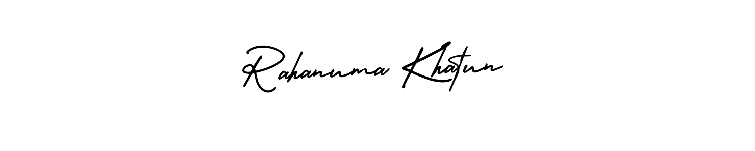 Create a beautiful signature design for name Rahanuma Khatun. With this signature (AmerikaSignatureDemo-Regular) fonts, you can make a handwritten signature for free. Rahanuma Khatun signature style 3 images and pictures png