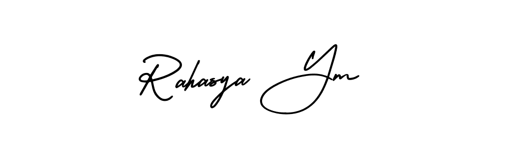 Create a beautiful signature design for name Rahasya Ym. With this signature (AmerikaSignatureDemo-Regular) fonts, you can make a handwritten signature for free. Rahasya Ym signature style 3 images and pictures png