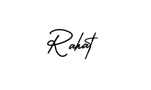 Use a signature maker to create a handwritten signature online. With this signature software, you can design (AmerikaSignatureDemo-Regular) your own signature for name Rahat. Rahat signature style 3 images and pictures png