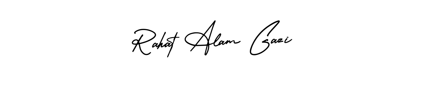 You should practise on your own different ways (AmerikaSignatureDemo-Regular) to write your name (Rahat Alam Gazi) in signature. don't let someone else do it for you. Rahat Alam Gazi signature style 3 images and pictures png