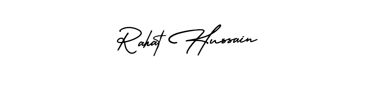 Make a beautiful signature design for name Rahat Hussain. With this signature (AmerikaSignatureDemo-Regular) style, you can create a handwritten signature for free. Rahat Hussain signature style 3 images and pictures png