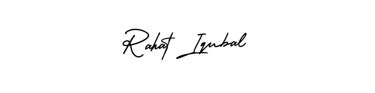 Also You can easily find your signature by using the search form. We will create Rahat Iqubal name handwritten signature images for you free of cost using AmerikaSignatureDemo-Regular sign style. Rahat Iqubal signature style 3 images and pictures png