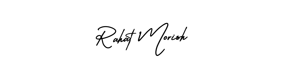 How to make Rahat Morish name signature. Use AmerikaSignatureDemo-Regular style for creating short signs online. This is the latest handwritten sign. Rahat Morish signature style 3 images and pictures png