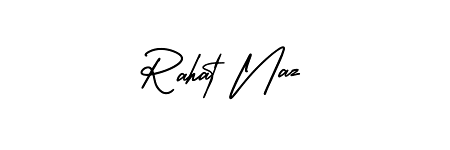 The best way (AmerikaSignatureDemo-Regular) to make a short signature is to pick only two or three words in your name. The name Rahat Naz include a total of six letters. For converting this name. Rahat Naz signature style 3 images and pictures png