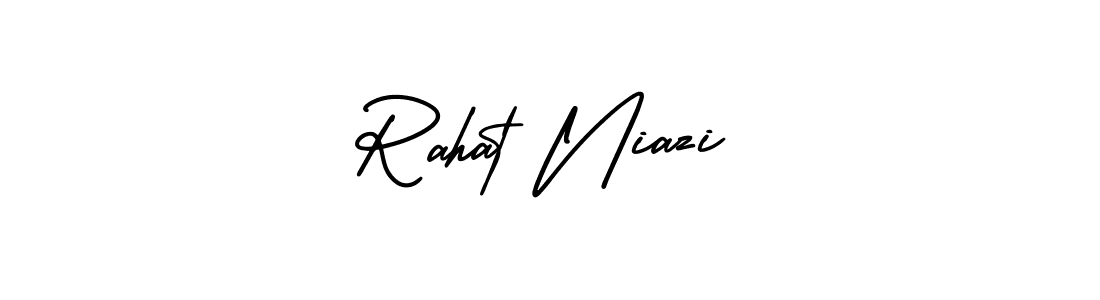 AmerikaSignatureDemo-Regular is a professional signature style that is perfect for those who want to add a touch of class to their signature. It is also a great choice for those who want to make their signature more unique. Get Rahat Niazi name to fancy signature for free. Rahat Niazi signature style 3 images and pictures png