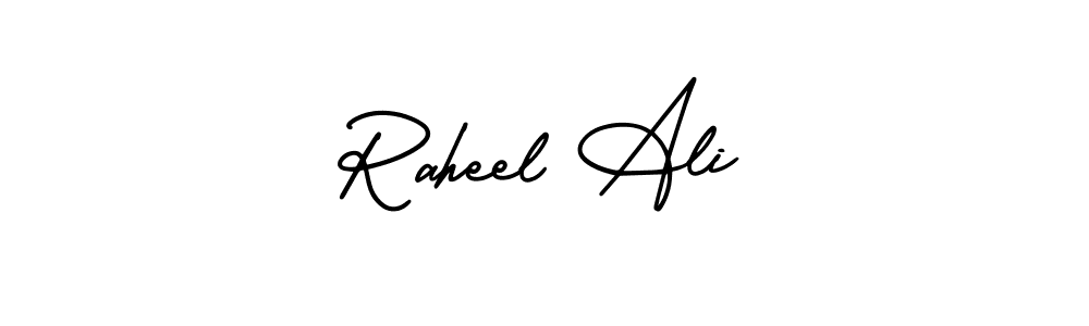Raheel Ali stylish signature style. Best Handwritten Sign (AmerikaSignatureDemo-Regular) for my name. Handwritten Signature Collection Ideas for my name Raheel Ali. Raheel Ali signature style 3 images and pictures png