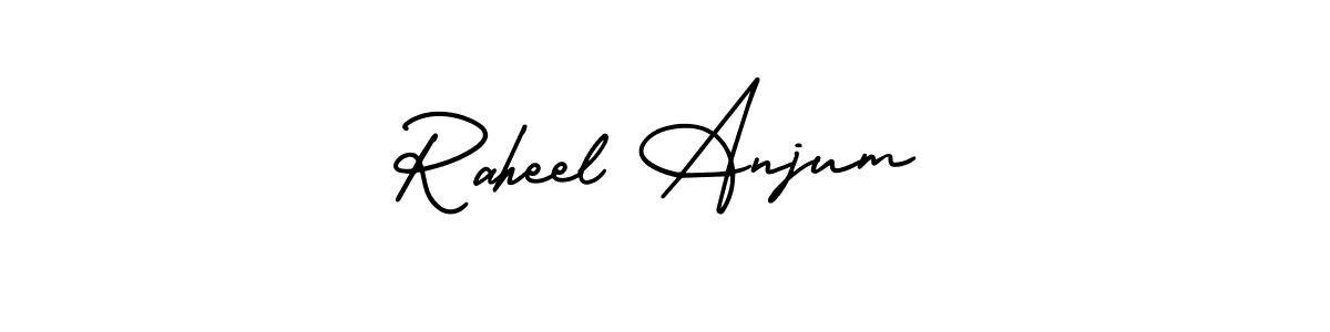 How to make Raheel Anjum name signature. Use AmerikaSignatureDemo-Regular style for creating short signs online. This is the latest handwritten sign. Raheel Anjum signature style 3 images and pictures png