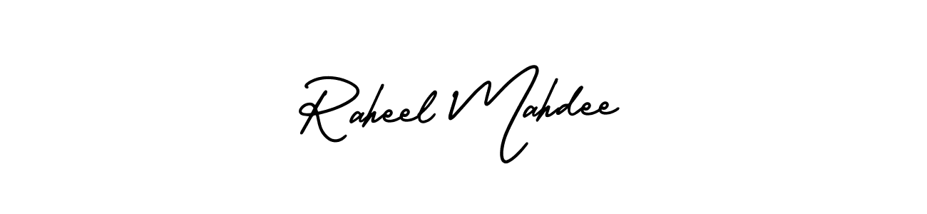 It looks lik you need a new signature style for name Raheel Mahdee. Design unique handwritten (AmerikaSignatureDemo-Regular) signature with our free signature maker in just a few clicks. Raheel Mahdee signature style 3 images and pictures png