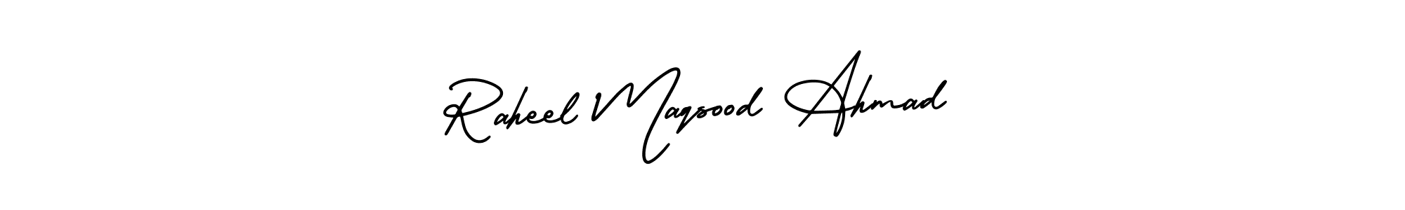 Also You can easily find your signature by using the search form. We will create Raheel Maqsood Ahmad name handwritten signature images for you free of cost using AmerikaSignatureDemo-Regular sign style. Raheel Maqsood Ahmad signature style 3 images and pictures png
