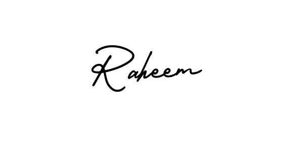 The best way (AmerikaSignatureDemo-Regular) to make a short signature is to pick only two or three words in your name. The name Raheem include a total of six letters. For converting this name. Raheem signature style 3 images and pictures png