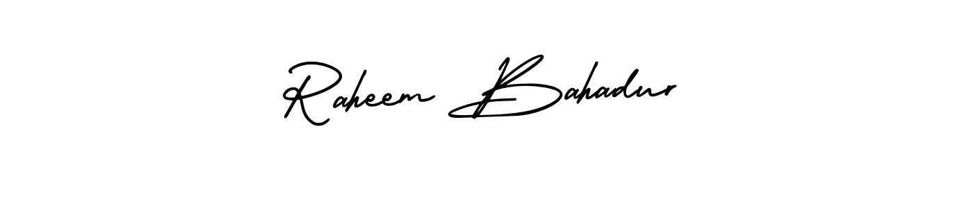 How to make Raheem Bahadur name signature. Use AmerikaSignatureDemo-Regular style for creating short signs online. This is the latest handwritten sign. Raheem Bahadur signature style 3 images and pictures png