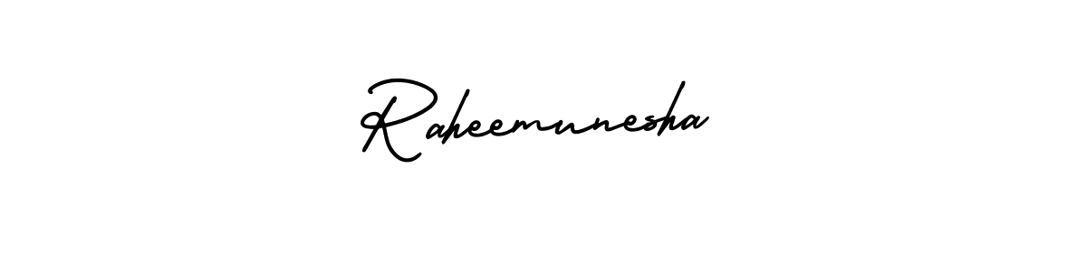 Design your own signature with our free online signature maker. With this signature software, you can create a handwritten (AmerikaSignatureDemo-Regular) signature for name Raheemunesha. Raheemunesha signature style 3 images and pictures png