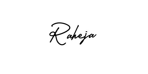 How to make Raheja name signature. Use AmerikaSignatureDemo-Regular style for creating short signs online. This is the latest handwritten sign. Raheja signature style 3 images and pictures png