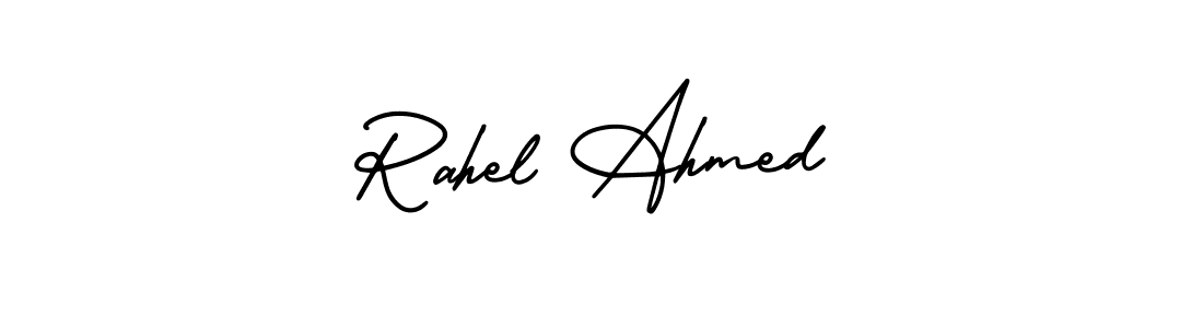 How to Draw Rahel Ahmed signature style? AmerikaSignatureDemo-Regular is a latest design signature styles for name Rahel Ahmed. Rahel Ahmed signature style 3 images and pictures png