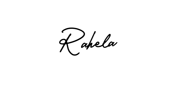 Use a signature maker to create a handwritten signature online. With this signature software, you can design (AmerikaSignatureDemo-Regular) your own signature for name Rahela. Rahela signature style 3 images and pictures png