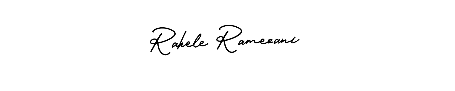 Also You can easily find your signature by using the search form. We will create Rahele Ramezani name handwritten signature images for you free of cost using AmerikaSignatureDemo-Regular sign style. Rahele Ramezani signature style 3 images and pictures png