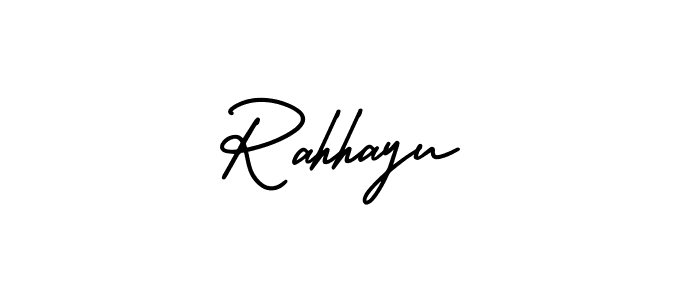 It looks lik you need a new signature style for name Rahhayu. Design unique handwritten (AmerikaSignatureDemo-Regular) signature with our free signature maker in just a few clicks. Rahhayu signature style 3 images and pictures png