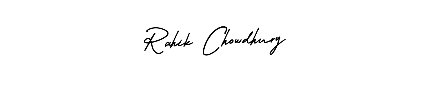 This is the best signature style for the Rahik Chowdhury name. Also you like these signature font (AmerikaSignatureDemo-Regular). Mix name signature. Rahik Chowdhury signature style 3 images and pictures png