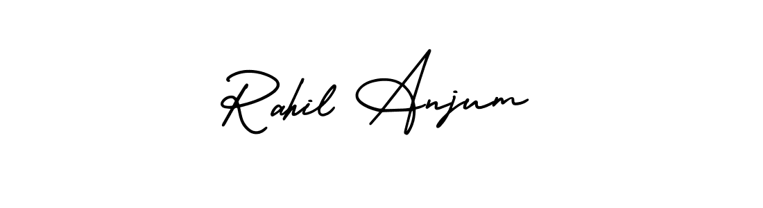 The best way (AmerikaSignatureDemo-Regular) to make a short signature is to pick only two or three words in your name. The name Rahil Anjum include a total of six letters. For converting this name. Rahil Anjum signature style 3 images and pictures png