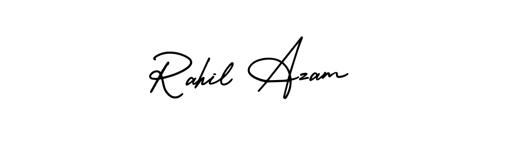 Rahil Azam stylish signature style. Best Handwritten Sign (AmerikaSignatureDemo-Regular) for my name. Handwritten Signature Collection Ideas for my name Rahil Azam. Rahil Azam signature style 3 images and pictures png