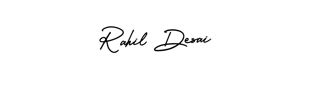 Similarly AmerikaSignatureDemo-Regular is the best handwritten signature design. Signature creator online .You can use it as an online autograph creator for name Rahil Desai. Rahil Desai signature style 3 images and pictures png