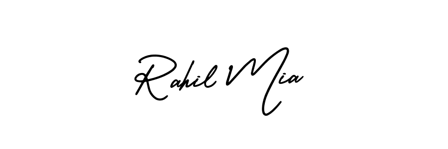if you are searching for the best signature style for your name Rahil Mia. so please give up your signature search. here we have designed multiple signature styles  using AmerikaSignatureDemo-Regular. Rahil Mia signature style 3 images and pictures png