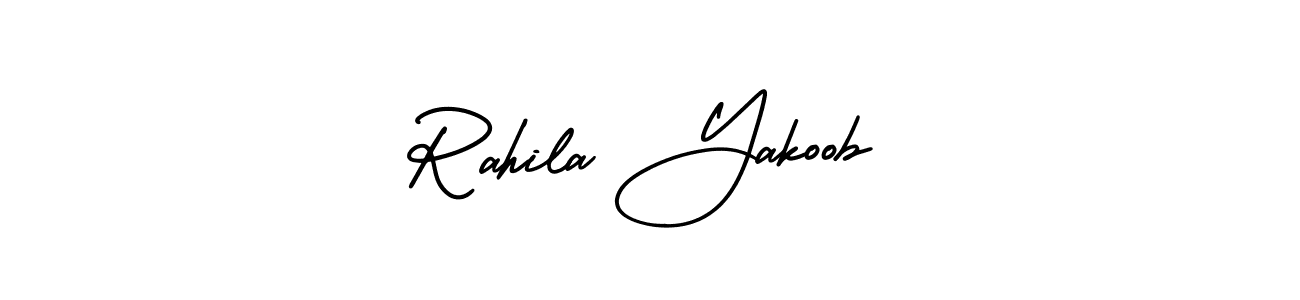 Rahila Yakoob stylish signature style. Best Handwritten Sign (AmerikaSignatureDemo-Regular) for my name. Handwritten Signature Collection Ideas for my name Rahila Yakoob. Rahila Yakoob signature style 3 images and pictures png