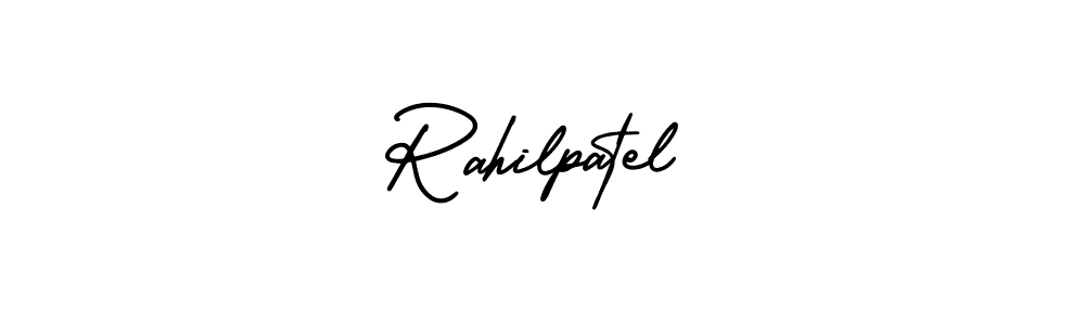 Make a beautiful signature design for name Rahilpatel. With this signature (AmerikaSignatureDemo-Regular) style, you can create a handwritten signature for free. Rahilpatel signature style 3 images and pictures png