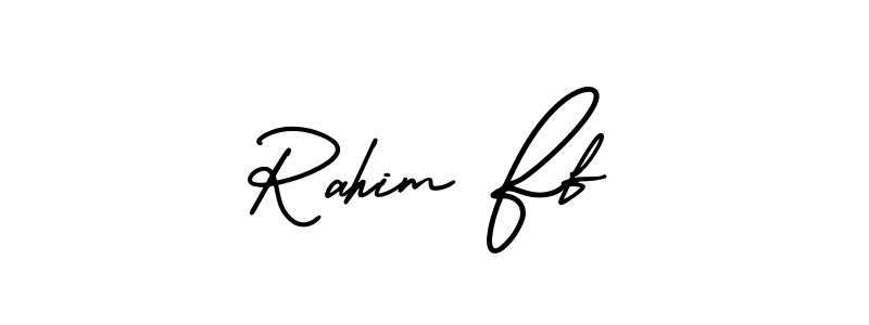 You should practise on your own different ways (AmerikaSignatureDemo-Regular) to write your name (Rahim Ff) in signature. don't let someone else do it for you. Rahim Ff signature style 3 images and pictures png