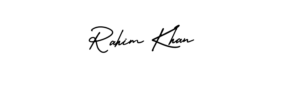 Similarly AmerikaSignatureDemo-Regular is the best handwritten signature design. Signature creator online .You can use it as an online autograph creator for name Rahim Khan. Rahim Khan signature style 3 images and pictures png