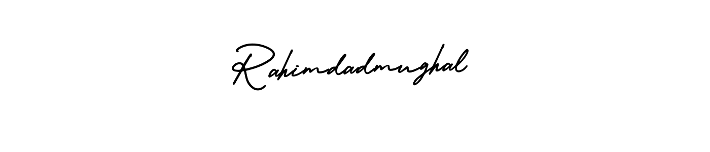 You should practise on your own different ways (AmerikaSignatureDemo-Regular) to write your name (Rahimdadmughal) in signature. don't let someone else do it for you. Rahimdadmughal signature style 3 images and pictures png