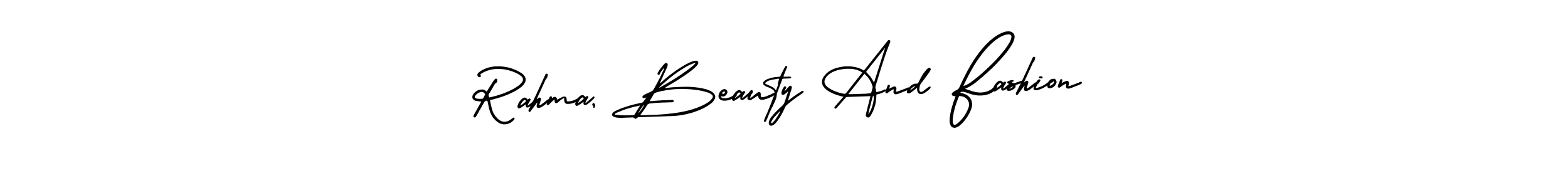 Also You can easily find your signature by using the search form. We will create Rahma, Beauty And Fashion name handwritten signature images for you free of cost using AmerikaSignatureDemo-Regular sign style. Rahma, Beauty And Fashion signature style 3 images and pictures png