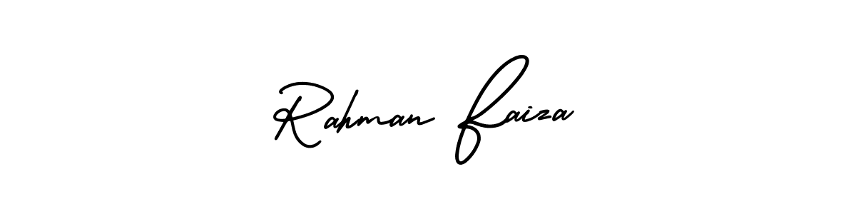 Design your own signature with our free online signature maker. With this signature software, you can create a handwritten (AmerikaSignatureDemo-Regular) signature for name Rahman Faiza. Rahman Faiza signature style 3 images and pictures png
