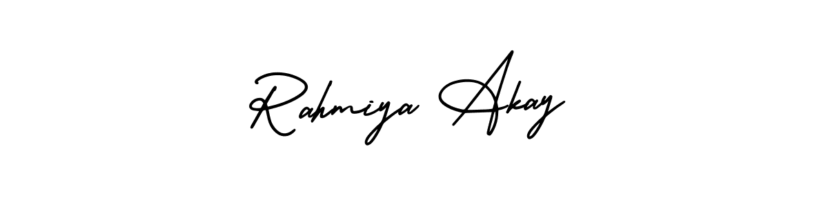 You can use this online signature creator to create a handwritten signature for the name Rahmiya Akay. This is the best online autograph maker. Rahmiya Akay signature style 3 images and pictures png