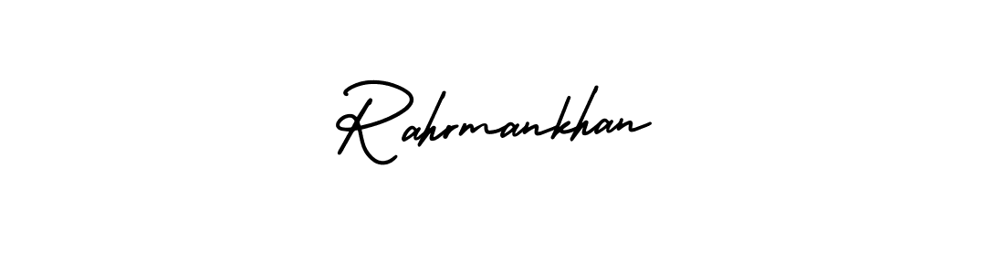 Similarly AmerikaSignatureDemo-Regular is the best handwritten signature design. Signature creator online .You can use it as an online autograph creator for name Rahrmankhan. Rahrmankhan signature style 3 images and pictures png