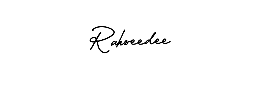 Use a signature maker to create a handwritten signature online. With this signature software, you can design (AmerikaSignatureDemo-Regular) your own signature for name Rahseedee. Rahseedee signature style 3 images and pictures png