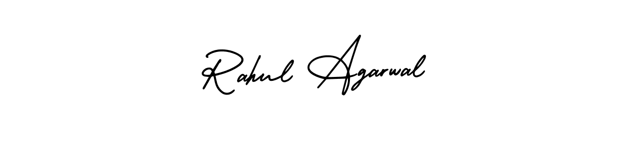 The best way (AmerikaSignatureDemo-Regular) to make a short signature is to pick only two or three words in your name. The name Rahul Agarwal include a total of six letters. For converting this name. Rahul Agarwal signature style 3 images and pictures png