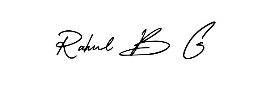 How to make Rahul B G name signature. Use AmerikaSignatureDemo-Regular style for creating short signs online. This is the latest handwritten sign. Rahul B G signature style 3 images and pictures png