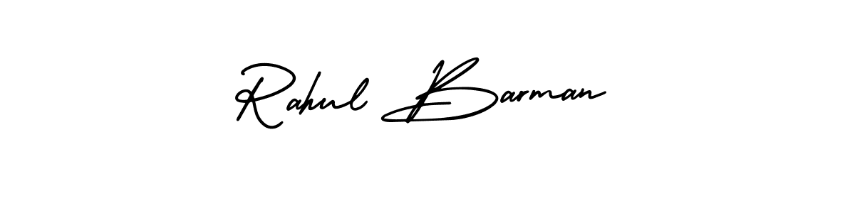 The best way (AmerikaSignatureDemo-Regular) to make a short signature is to pick only two or three words in your name. The name Rahul Barman include a total of six letters. For converting this name. Rahul Barman signature style 3 images and pictures png