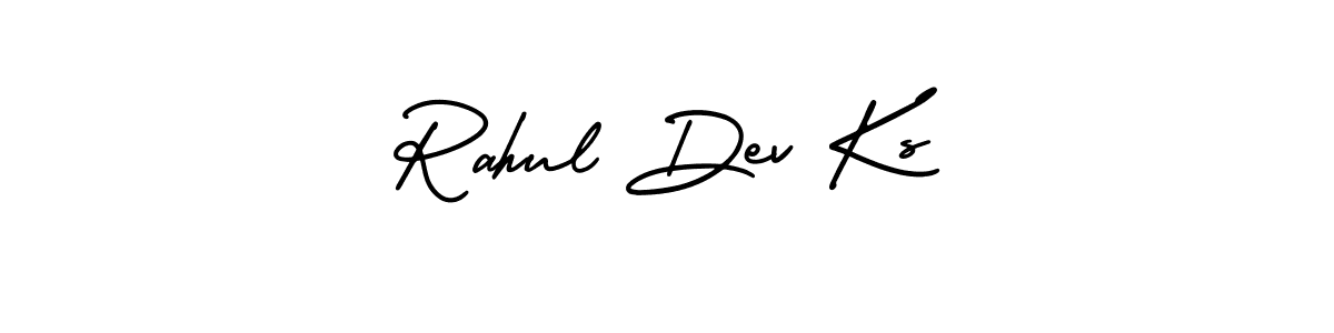 Design your own signature with our free online signature maker. With this signature software, you can create a handwritten (AmerikaSignatureDemo-Regular) signature for name Rahul Dev Ks. Rahul Dev Ks signature style 3 images and pictures png