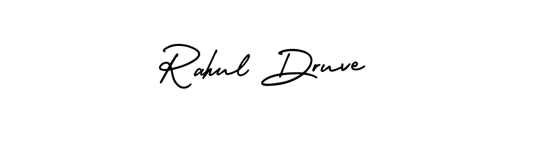 You should practise on your own different ways (AmerikaSignatureDemo-Regular) to write your name (Rahul Druve) in signature. don't let someone else do it for you. Rahul Druve signature style 3 images and pictures png