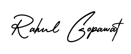 Looking for an artistic signature for Rahul Gopawat? The AmerikaSignatureDemo-Regular calligraphy style gives a sophisticated flow suitable for business cards and emails. Rahul Gopawat signature style 3 images and pictures png